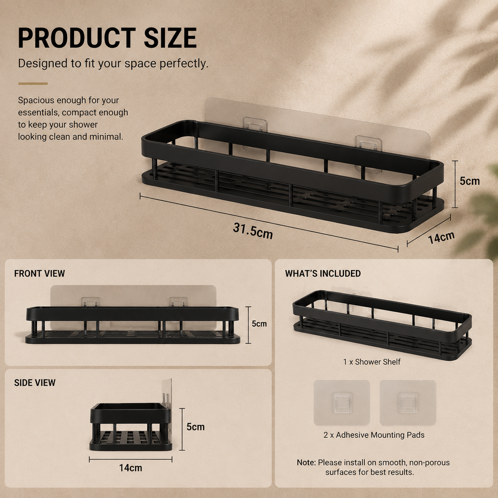 TIDORA™ No-Drill Shower Shelf