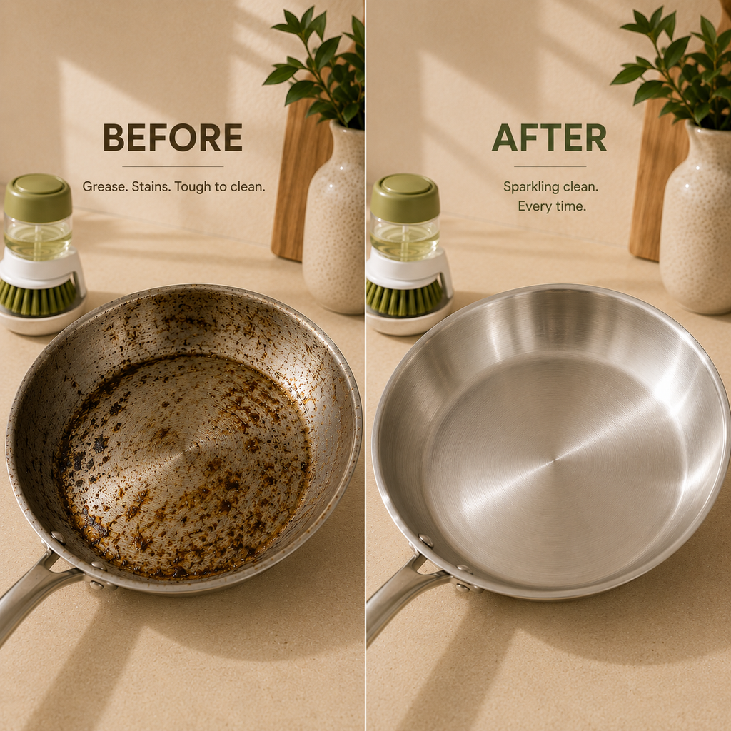 Tidora PressScrub™ Soap Dispensing Dish Brush