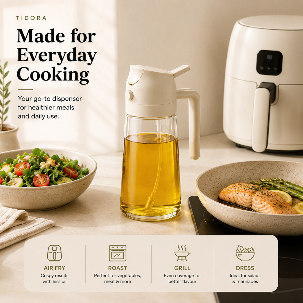 Tidora PourMist™ 2-in-1 Oil Sprayer & Dispenser