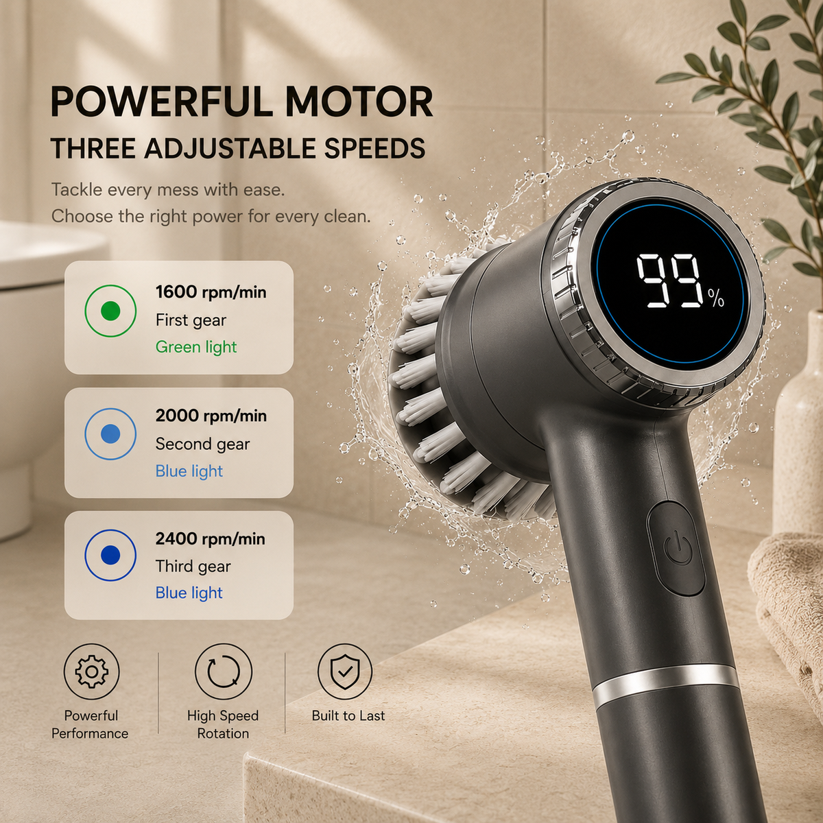 Tidora SpinScrub Pro™ Cordless Electric Scrubber