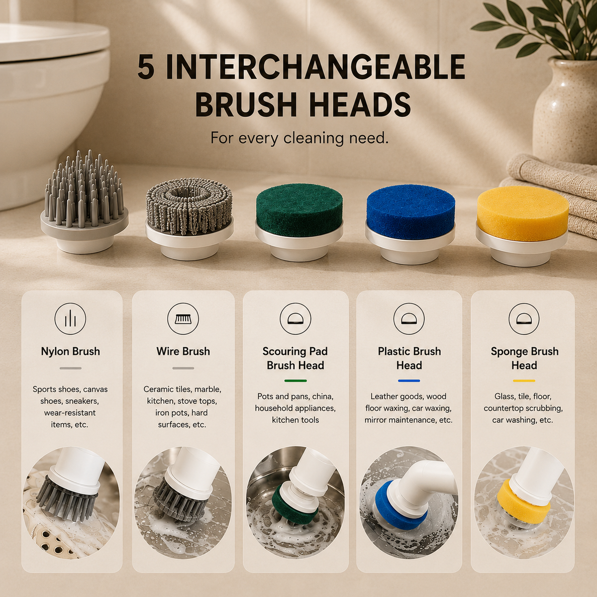 Tidora SpinScrub Pro™ Cordless Electric Scrubber