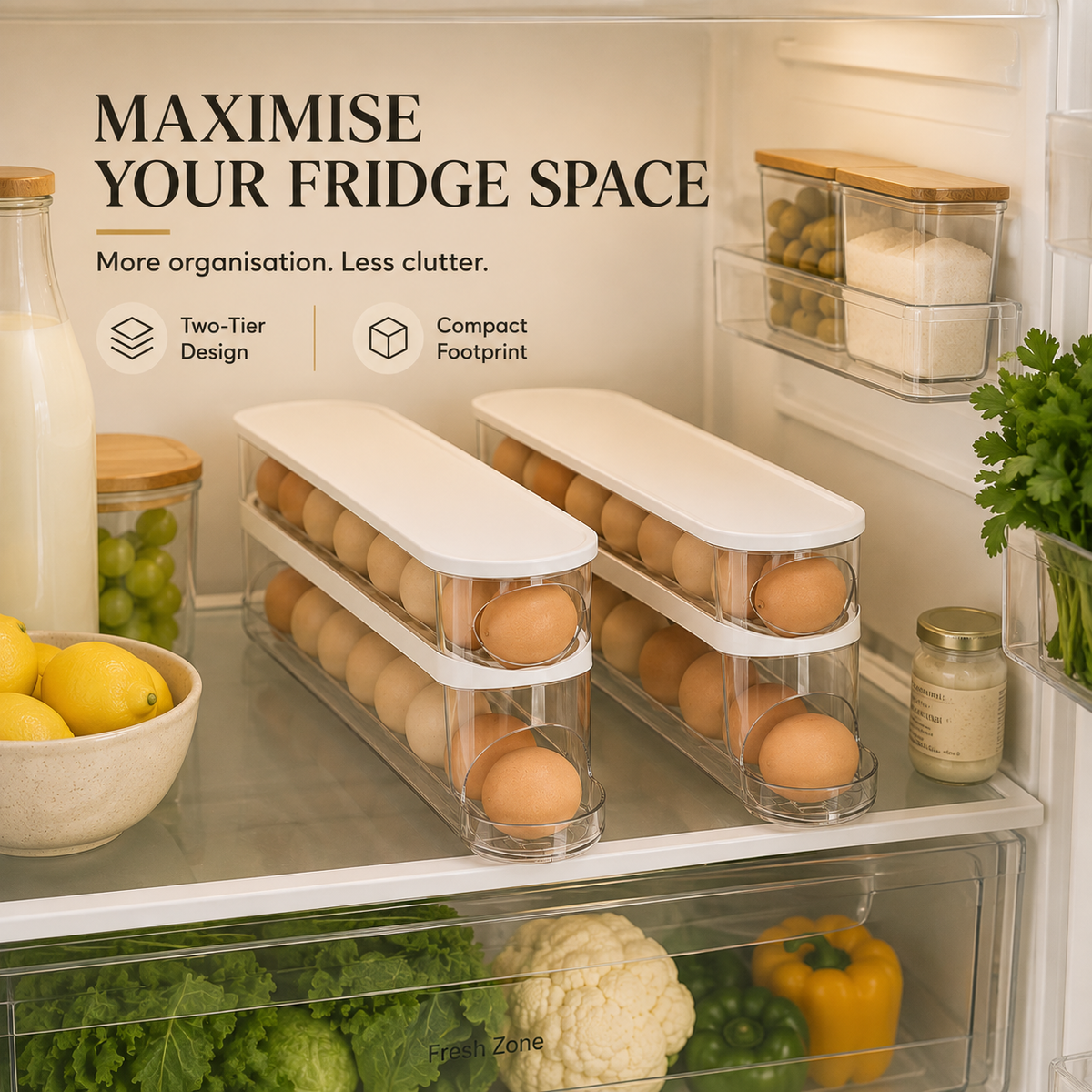 TIDORA™ Roll-Down Egg Organiser
