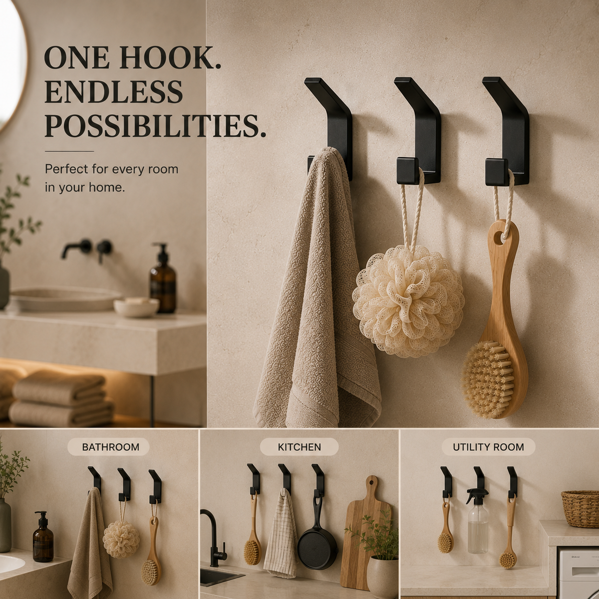 TIDORA™ No-Drill Utility Hooks