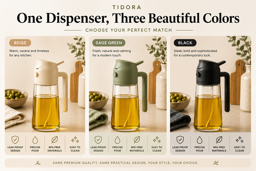 Tidora PourMist™ 2-in-1 Oil Sprayer & Dispenser