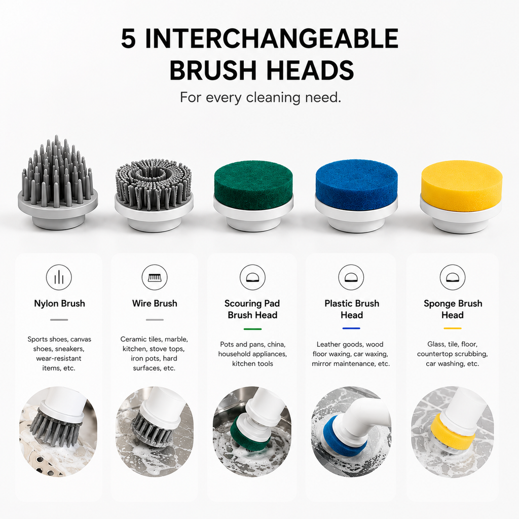 Tidora SpinScrub Pro™ Cordless Electric Scrubber